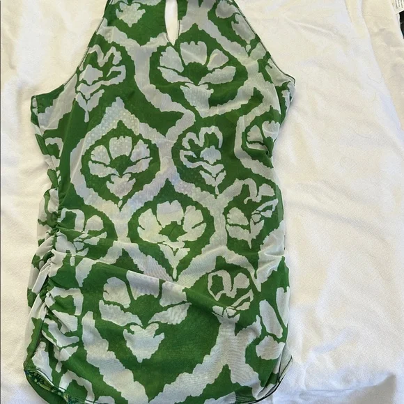 Floral Green Reversible Halter Top - Picture 3 of 4